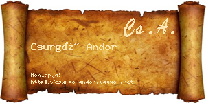 Csurgó Andor névjegykártya