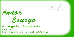 andor csurgo business card